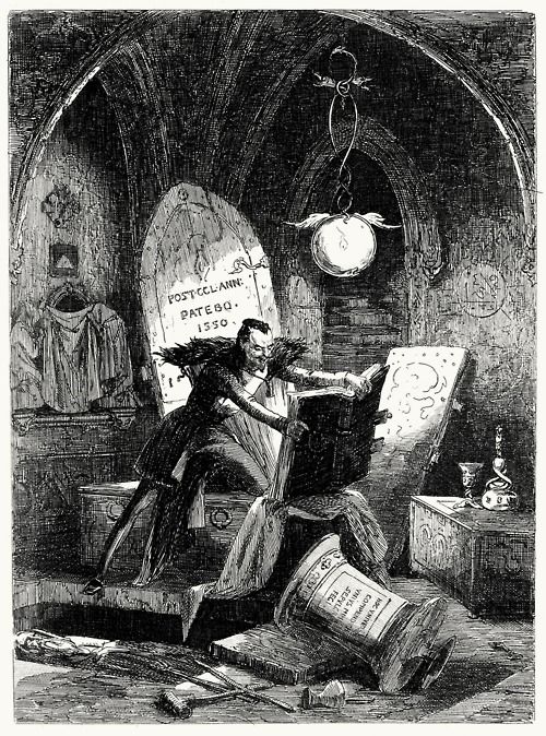 The Tomb of the Rosicrucian - an illustration for Auriol, by Phiz