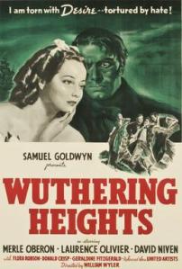 A poster for the 1939 film -- Heathcliff looks more like the Frankenstein monster here than a romantic hero.